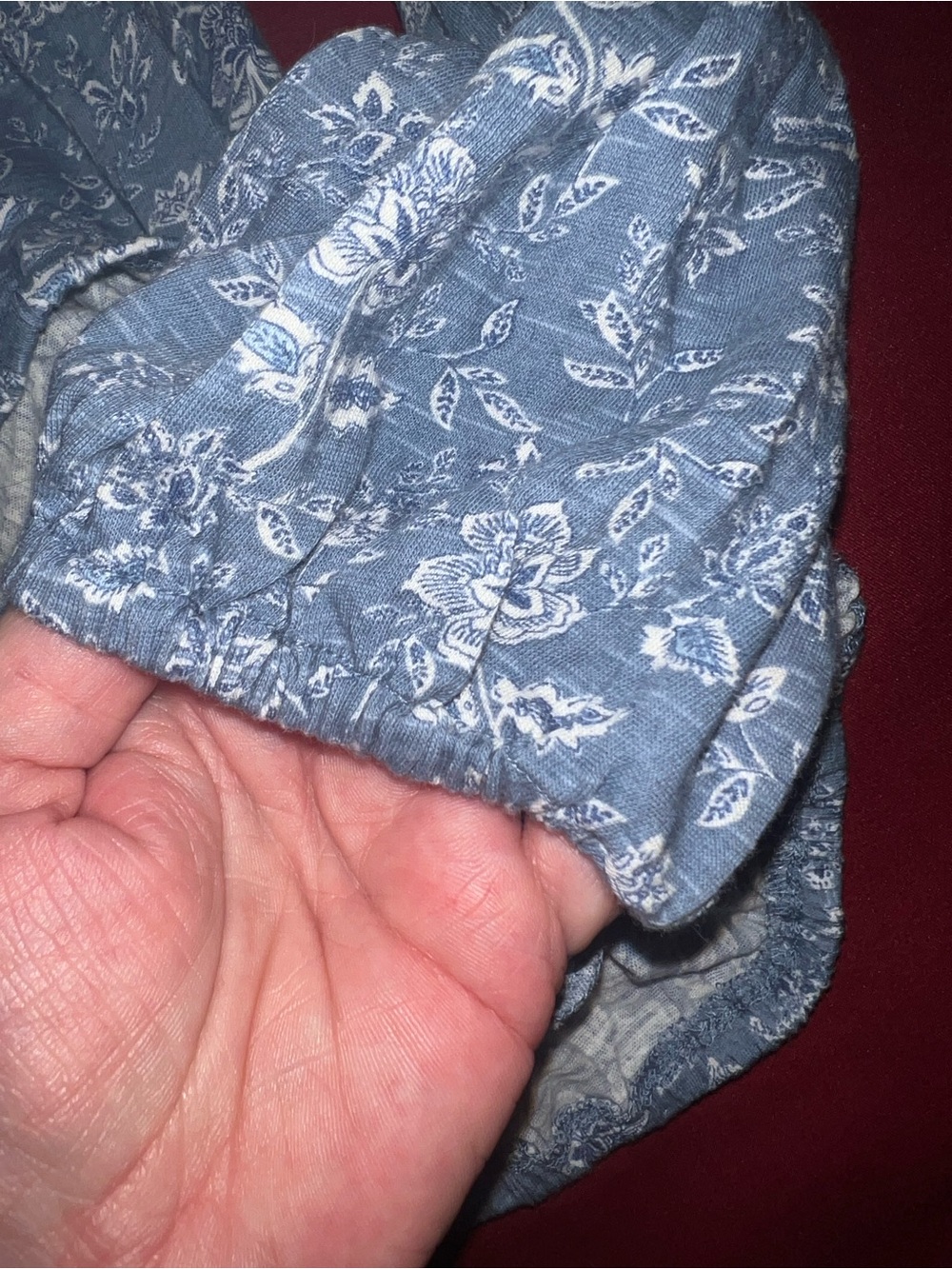 Lucky Brand Blue Floral Boho Peasant Blouse | Romantic Y2K Cottagecore Top M NWT - Picture 8 of 11